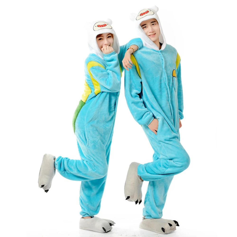 Flannel Anime Onesies Womens Sleepwear Adults Men Long Sleeve One-piece Pajamas Set Halloween Christmas Holiday Cosplay Costumes