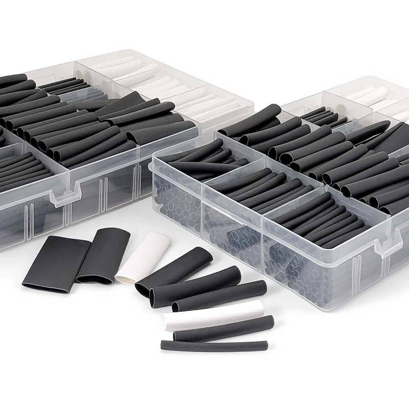 ชุดอุปกรณ์ป้องกันสายไฟแบบหดด้วยความร้อน 100-300 ชิ้น อัตราการหดตัว 3:1 ผลิตจากวัสดุ PE กันน้ำ ทนทานต่อการสึกหรอ 1