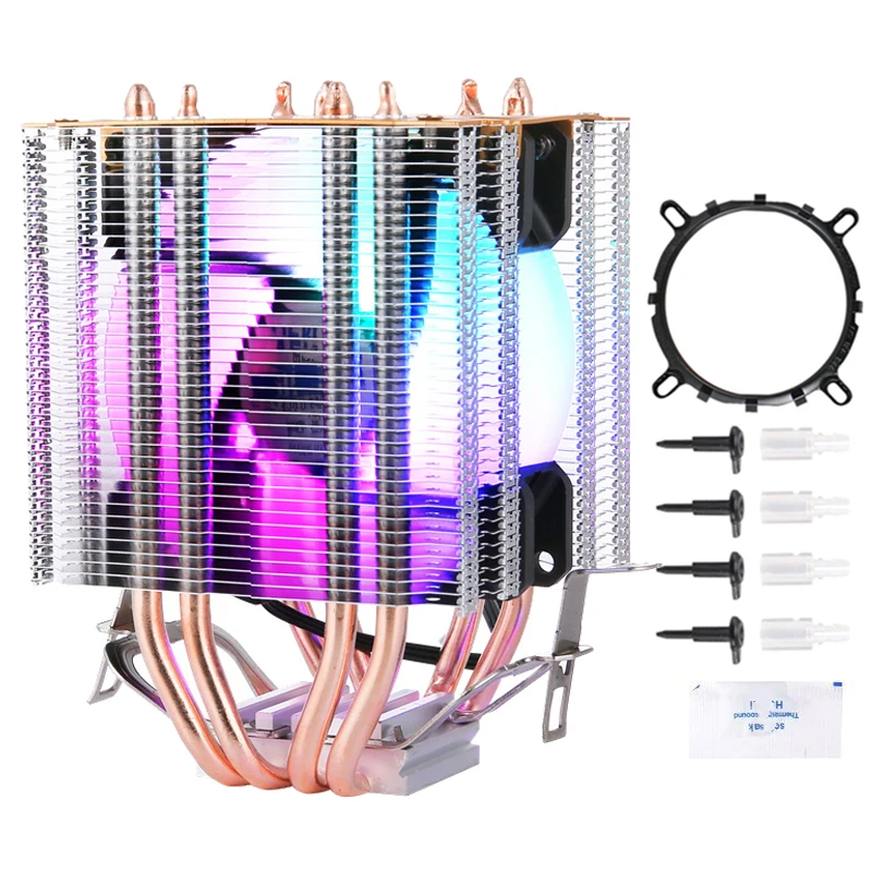 Computer Processor 4 Heat Pipe Twin Towers Ventola Di Raffreddamento Cpu Raffreddata Ad Aria Adatta Per L'Installazione Lga775 115X1200 1700 1366 Amd