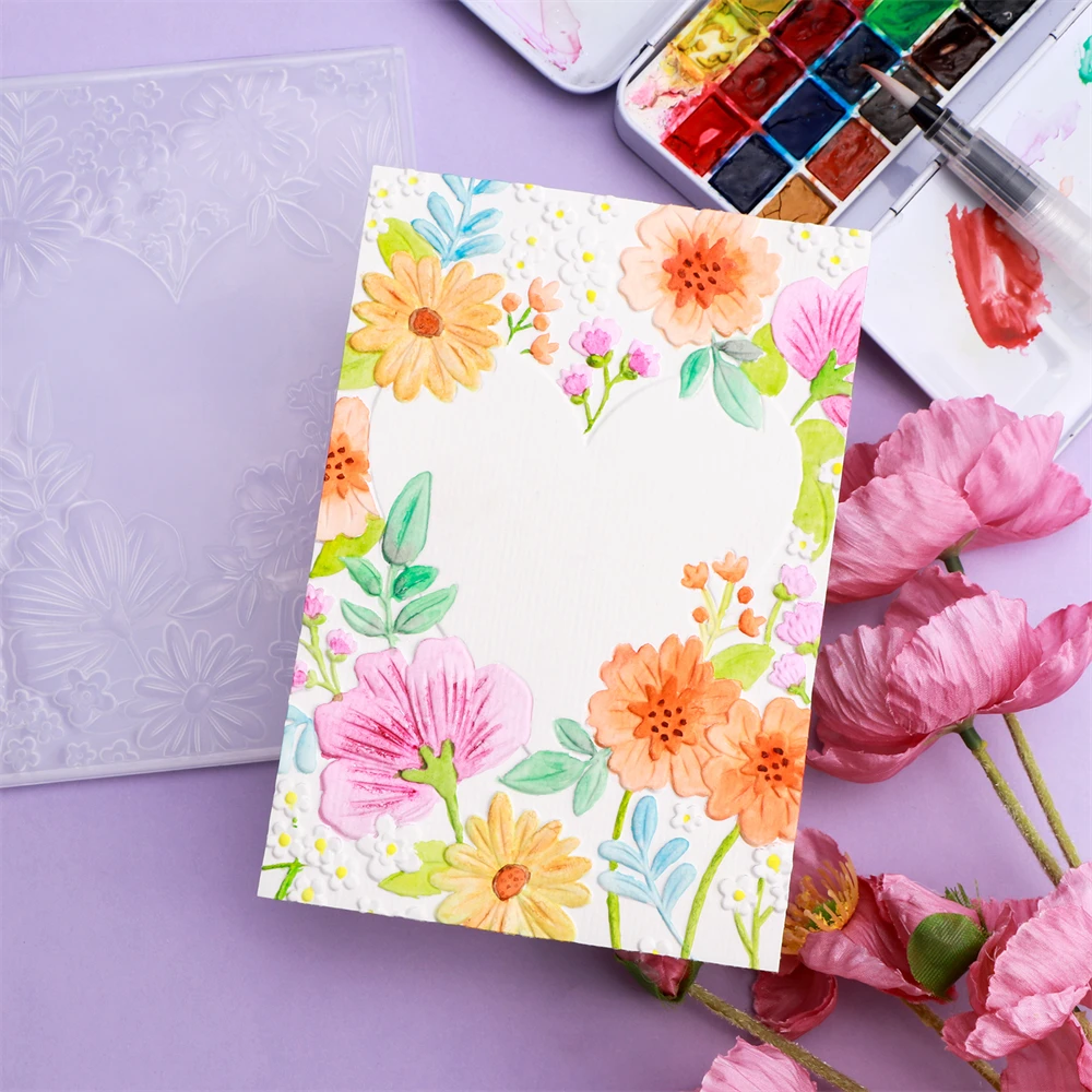3D Texture Embossing Folder Valentine's Day Background Embossing Folder For Template Card Making Scrapbooking Paper Craft