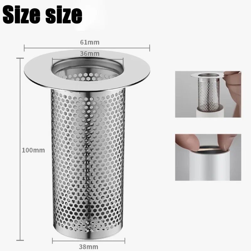 Stainless Steel Floor Drain Filter Mesh Kitchen bathroom Sink Anti-clog Filter Bathtub Hair Catcher Shower Leak Strainer Drains images - 6