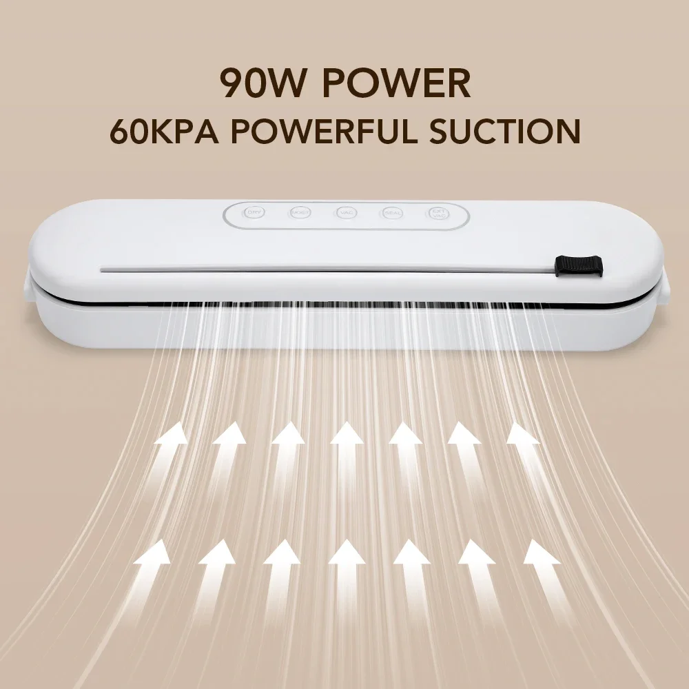 2 in 1 Vacuum Sealing Machine Dry Wet Food Packaging Machine Kitchen Food Storage Sealing Machine Built-in Cutter Vacuum Packer