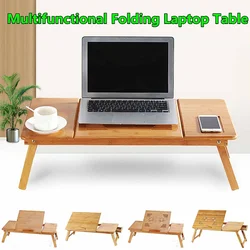 Simple Bamboo Laptop Desk and Bed with Foldable Small Table Simple Desk Dormitory Lazy Table Writing Desk Study Desk