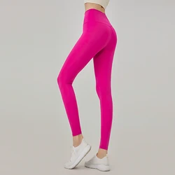 Naked Feeling High - Waisted Yoga Leggings - Women's Breathable Hip - Lifting Fitness Pants - M (Dragon Fruit)