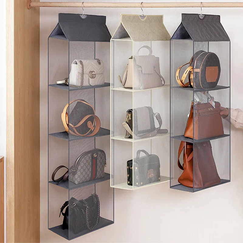 

Bag Storage Hanging Handbag Organizer Wardrobe Closet Storage Transparent Three-dimensional Storage Box Home Storage