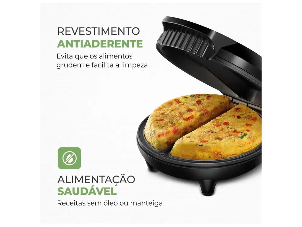Omeleteira Elétrica Mondial Omelet Pratic OM-04-BI Preto e Prata - 110V 2