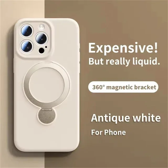 Original Liquid Matte Magnetic Stand Phone Case for iPhone 17 16 14 15 Pro Max For Magsafe Wireless Charge Shockproof Back Cover
