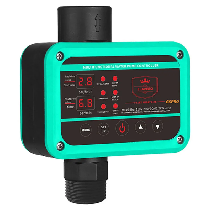 GS Pro Intelligent Pressure Controller for Water Pump 0-10bar 2.2KW SUPPLY G1 Thread Easy Operation Pump Switch for Building Pip