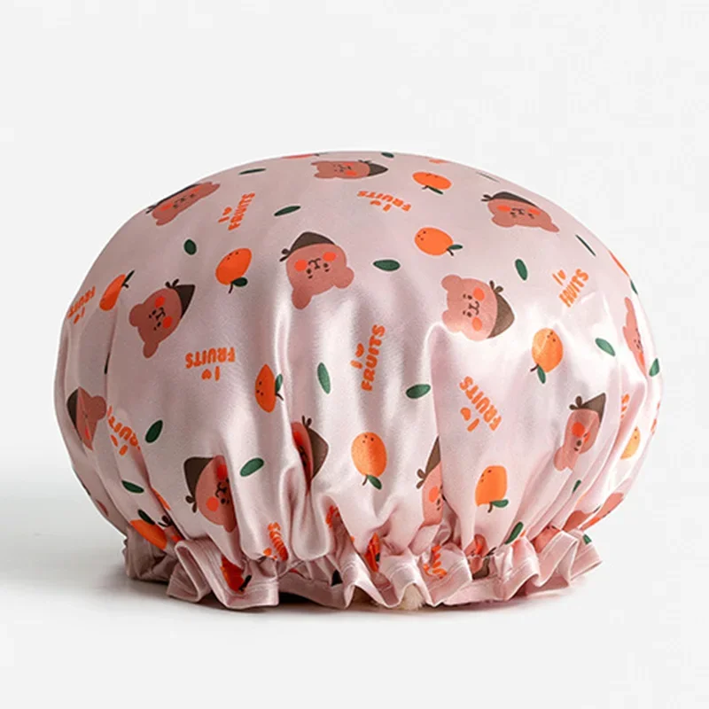 Women Hair Cap Hat Supplies Bathroom Double Layer Shower Waterproof Thick Cover Accessories