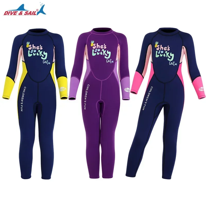 2.5MM Neoprene Girls Boys Wetsuit Diving Suit Swimsuit Short Long Sleeve Surfing Jellyfish Clothing Swimwear for Cold Water 5
