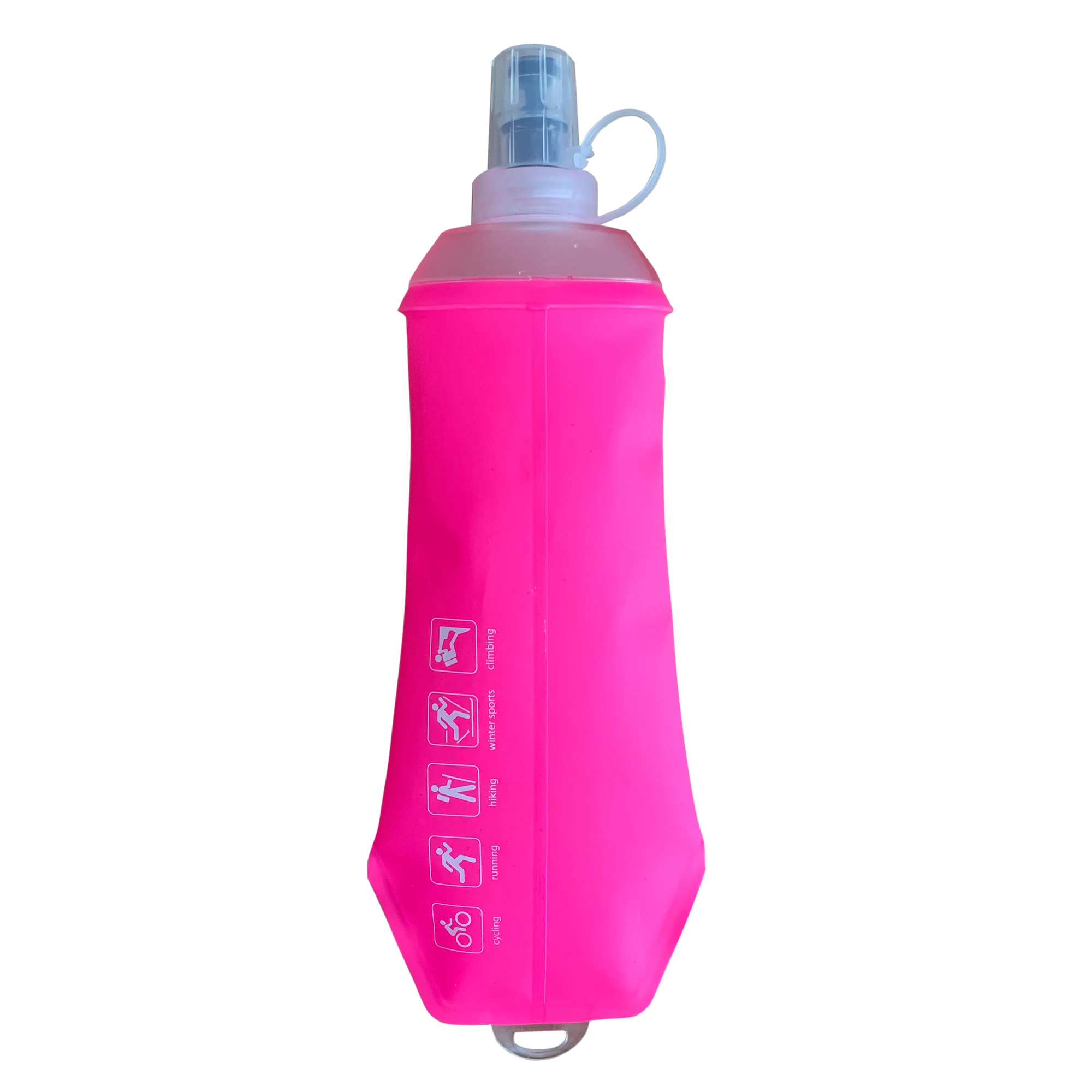 AXEN 500ML 핑크 소녀 접이식 물병 접이식 소프트 플라스크 TPU 사이클링 러닝 캠핑 여행