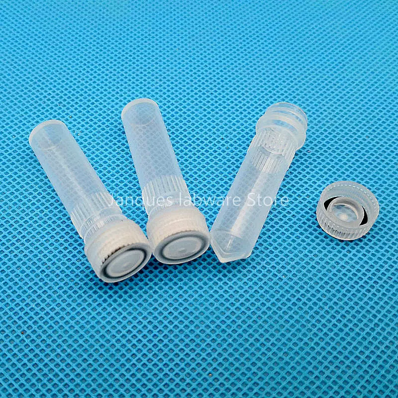 Plastic Test Tubes Centrifuge Tube Laboratory 2ml Plastic Freezing Tubes Conical Bottom Biological Sample Cryovials With Gasket Cryo Tube