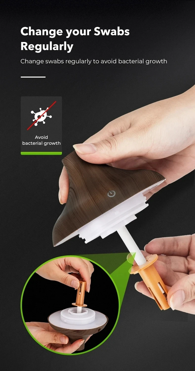 Description Picture 6 of item300ML Humidifier Home Aromatherapy Diffuser Air Appliance Vaporizer Evaporator Ultrasonic Wood Grain Aromatizer Humidifiers