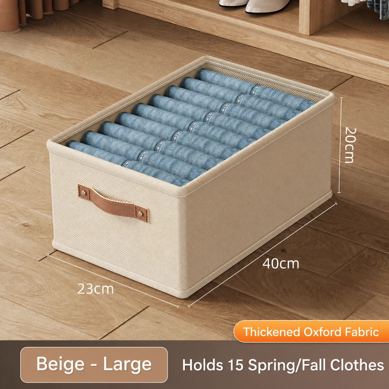 Large Foldable Oxford Fabric Storage Box with Handle