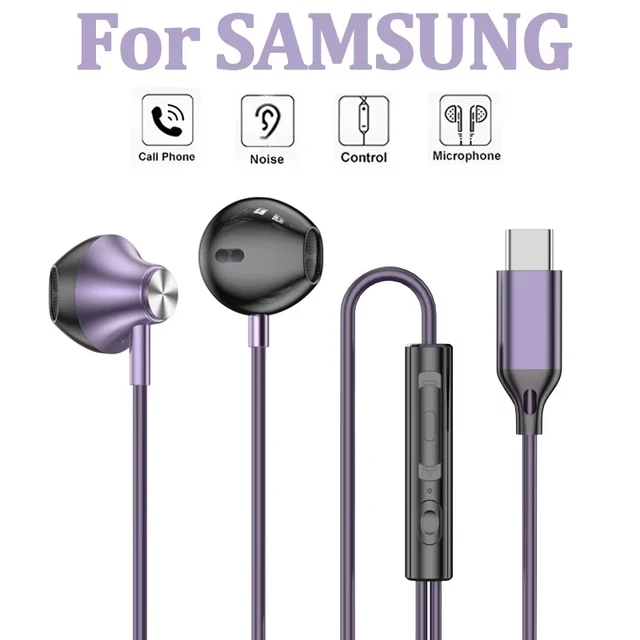 9D Bass Stereo Type C 3.5mm Headphones Volume Control Headset with Mic Wired Earbuds For iPhone Xiaomi Samsung Galaxy Earphones