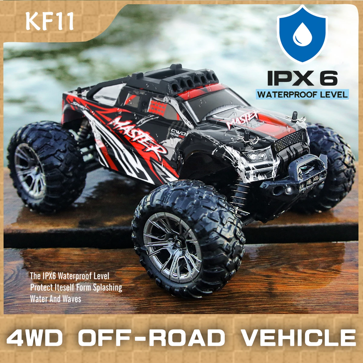 NEW KF11 2.4G Off-Road RC Car 4WD 33KM/H Electric High Speed Drift Racing IPX6 Waterproof Remote Control Toys for Children Gifts