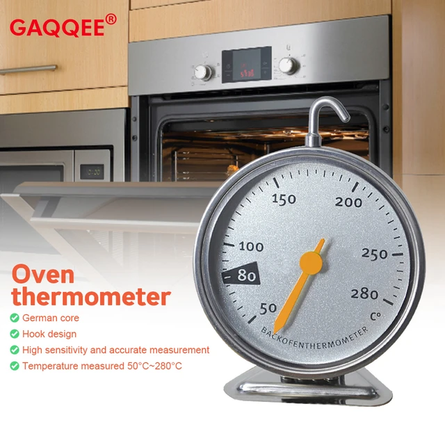 50-280 Celsius Oven Thermometer Stainless Steel Stand Large Dial