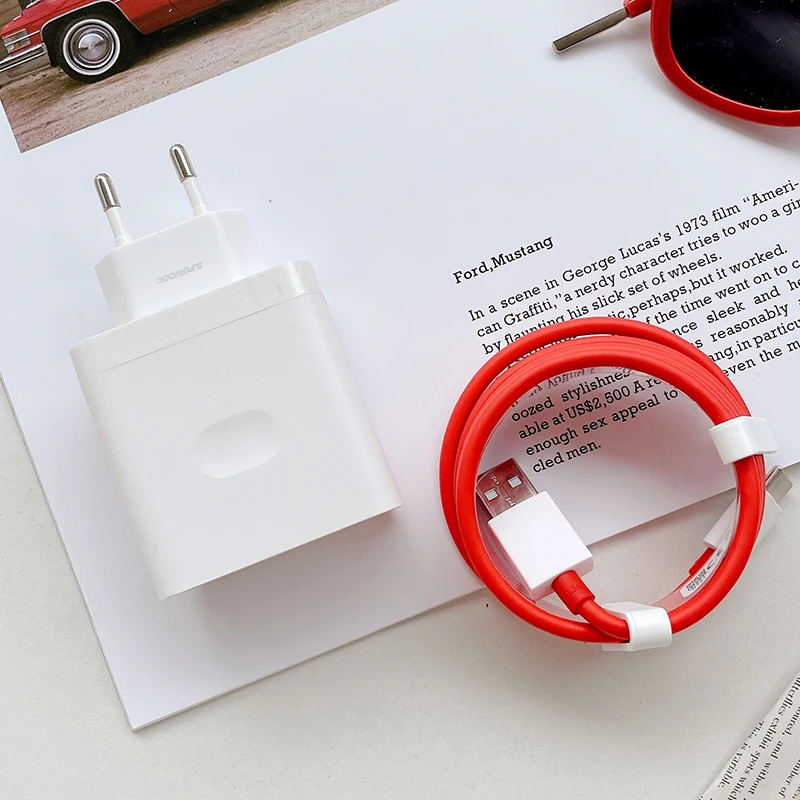 For Oneplus 10 Pro 9T 8T 7T Nord Charger 80W EU Supervooc