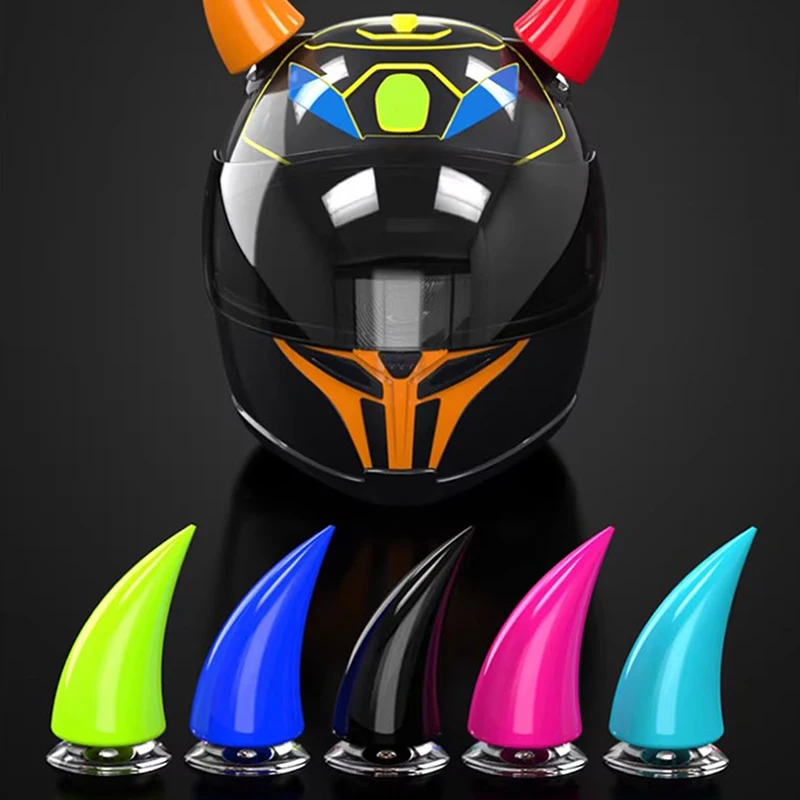 

Шлем Дьявол Рога Декор многоцветные Длинные Короткие рога наклейки для мотоцикла велосипеда автомобиля Стайлинг шлем аксессуары