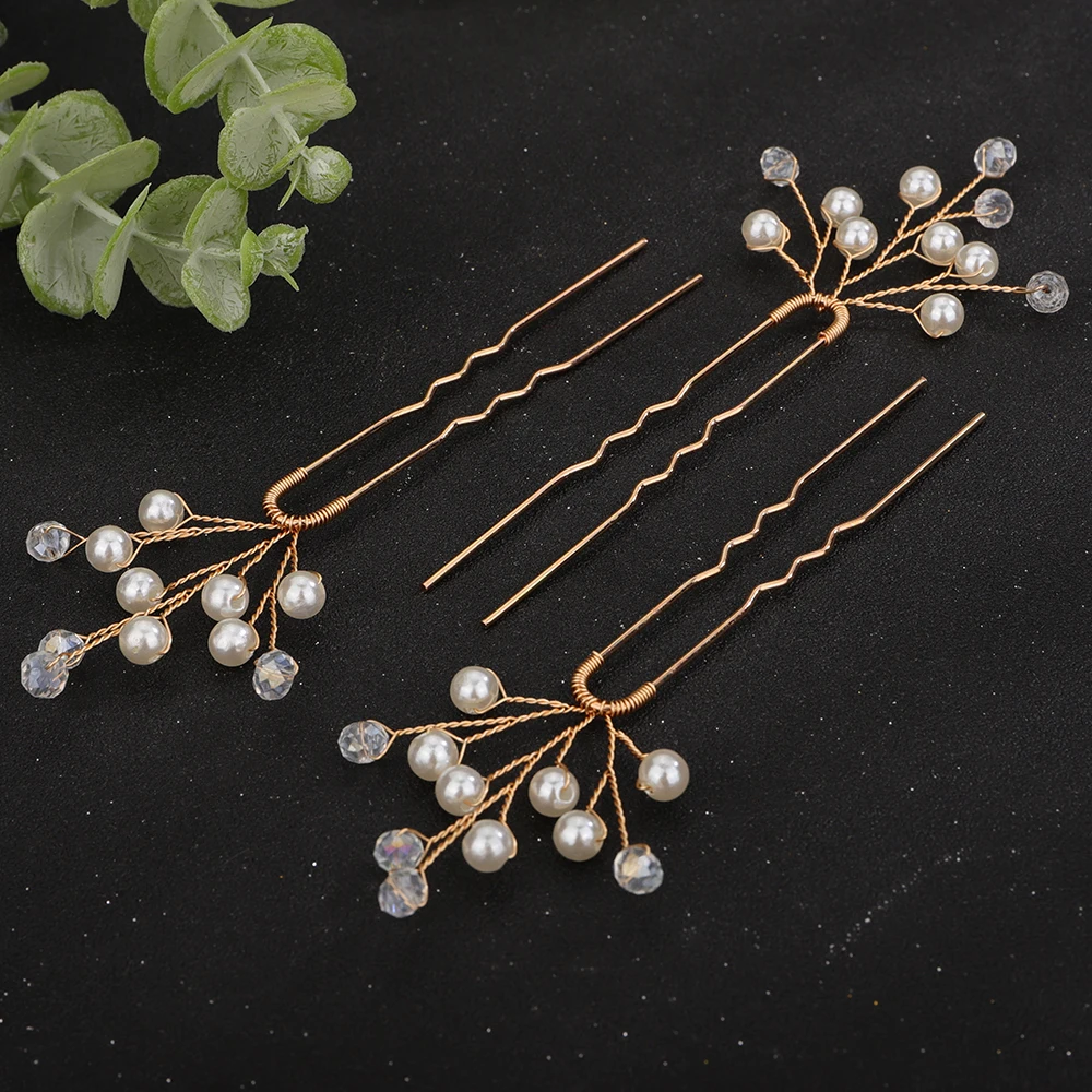 3PCS Silver Color Pearl Headpiece for Women Party Bridal Hair Pin Trendy Crystal Wedding Head Jewelry Accessories Gold Headdress 4 3PCS Silver Color Pearl Headpiece for Women Party Bridal Hair Pin Trendy Crystal Wedding Head Jewelry Accessories Gold Headdress - Image 4