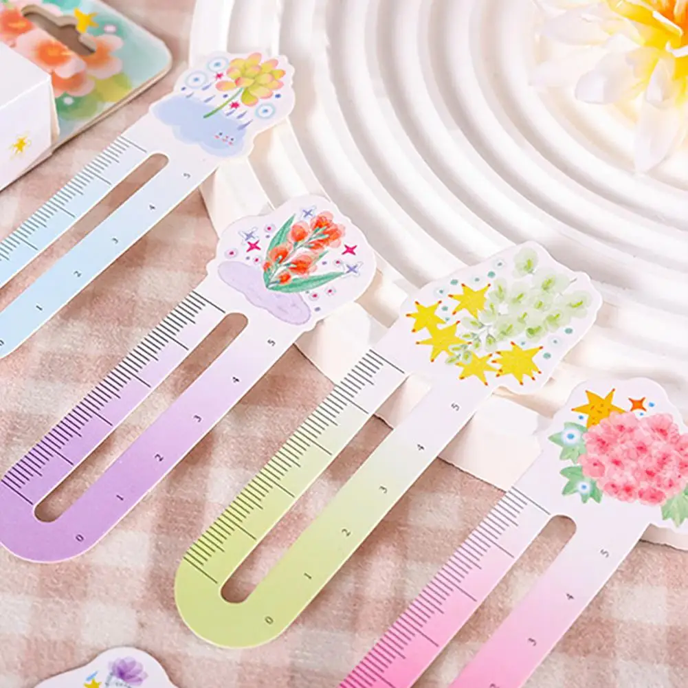 Bright Colored Bookmarks for Children Cartoon Bookmark for Kids Cute Cartoon Animal Flower Bookmarks Portable Paper Kids'