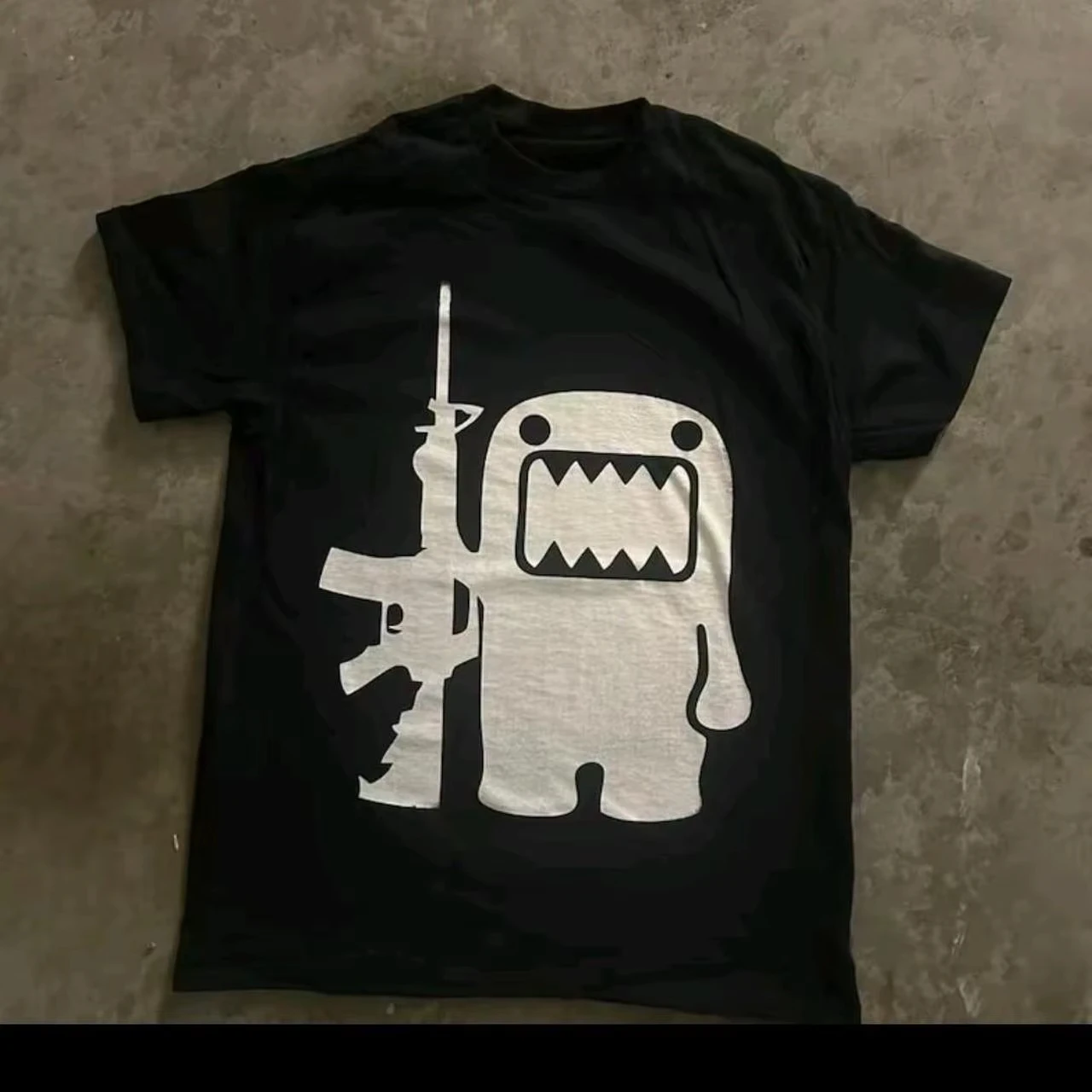 2026 Summer Rhinestone Funny Pattern Daily T-Shirts Men and Women Simple Color Block Versatile Gothic Short-Sleeves Loose Tees 1