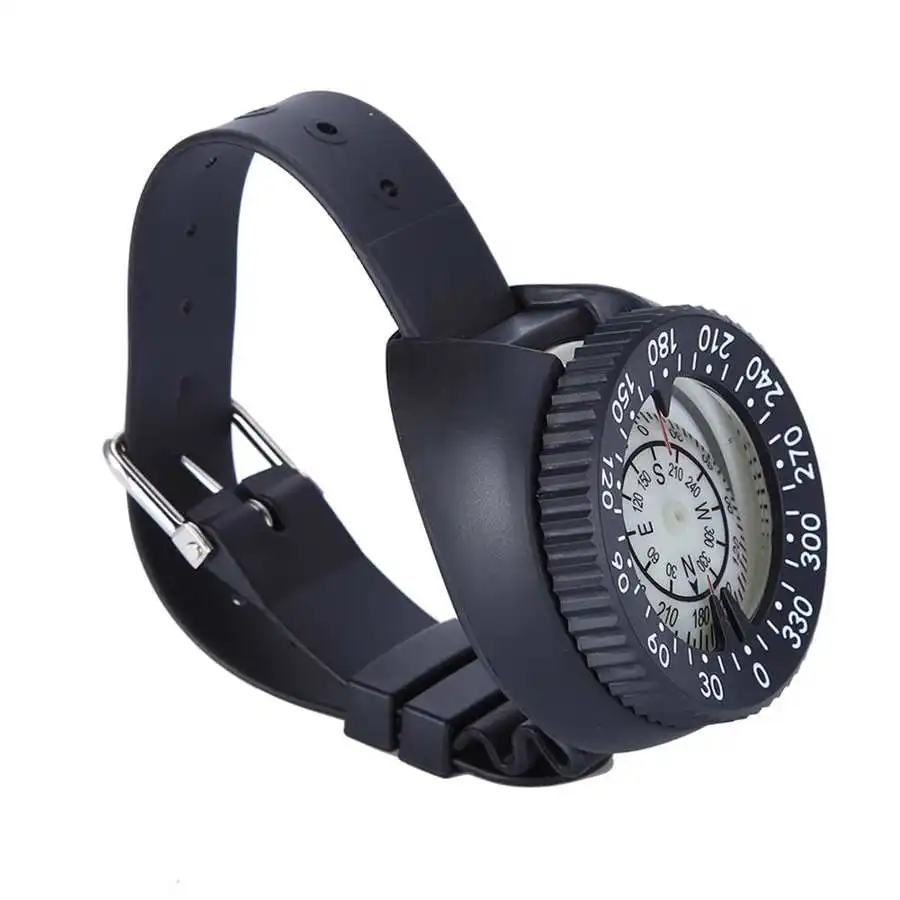 Description Picture 4 of itemWaterproof Diving Compass Portable Underwater Ourdoor Activities Compass with Watchband Luminescent Dial