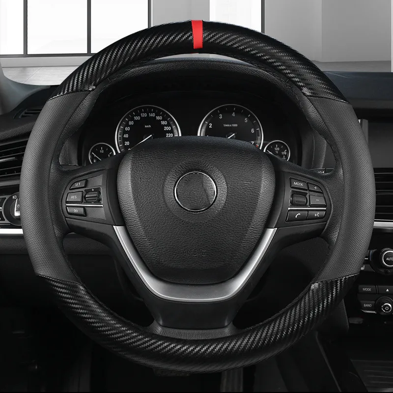 Steering Wheel Cover Fashion Universal Car Steering Wheel Cover Breathable Anti Slip Car Decoration Suitable 37-38cm