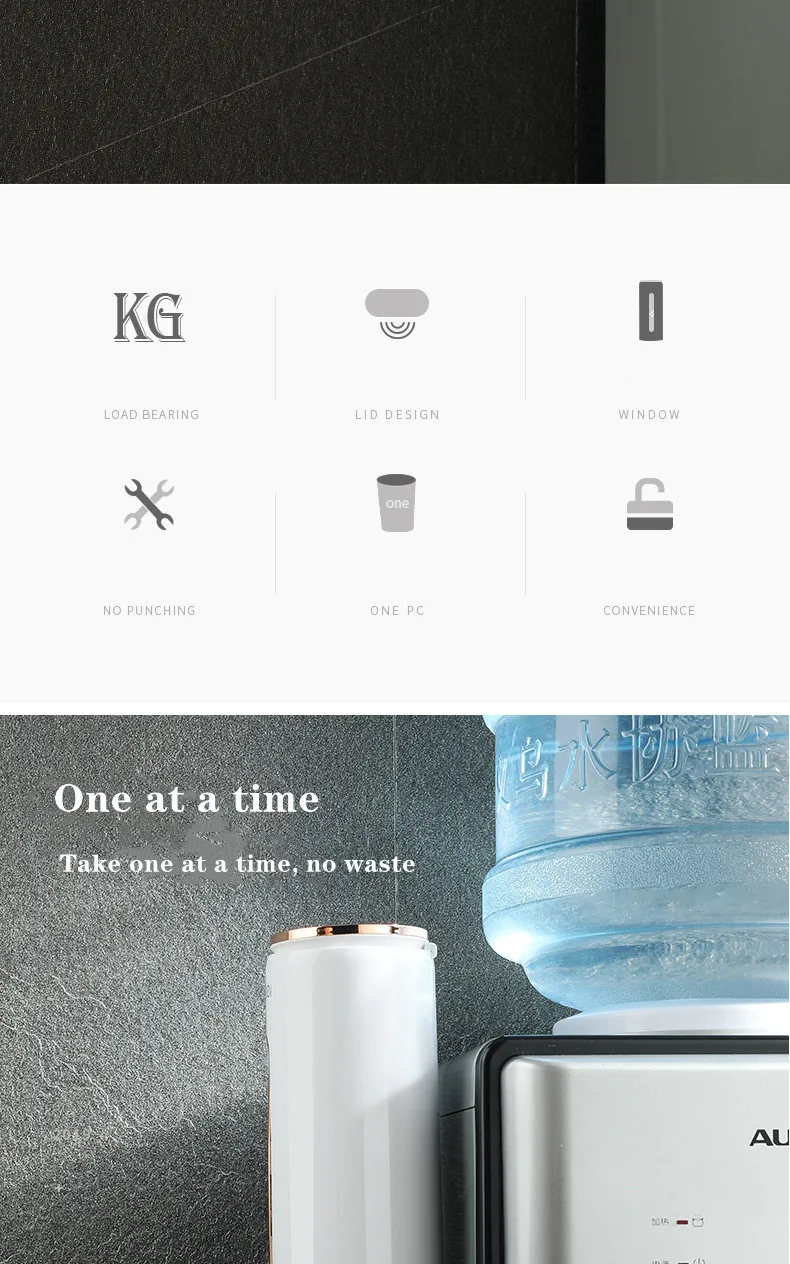 Description Picture 3 of itemDisposable paper cup dispenser, wall-mounted plastic water dispenser holder, container frame