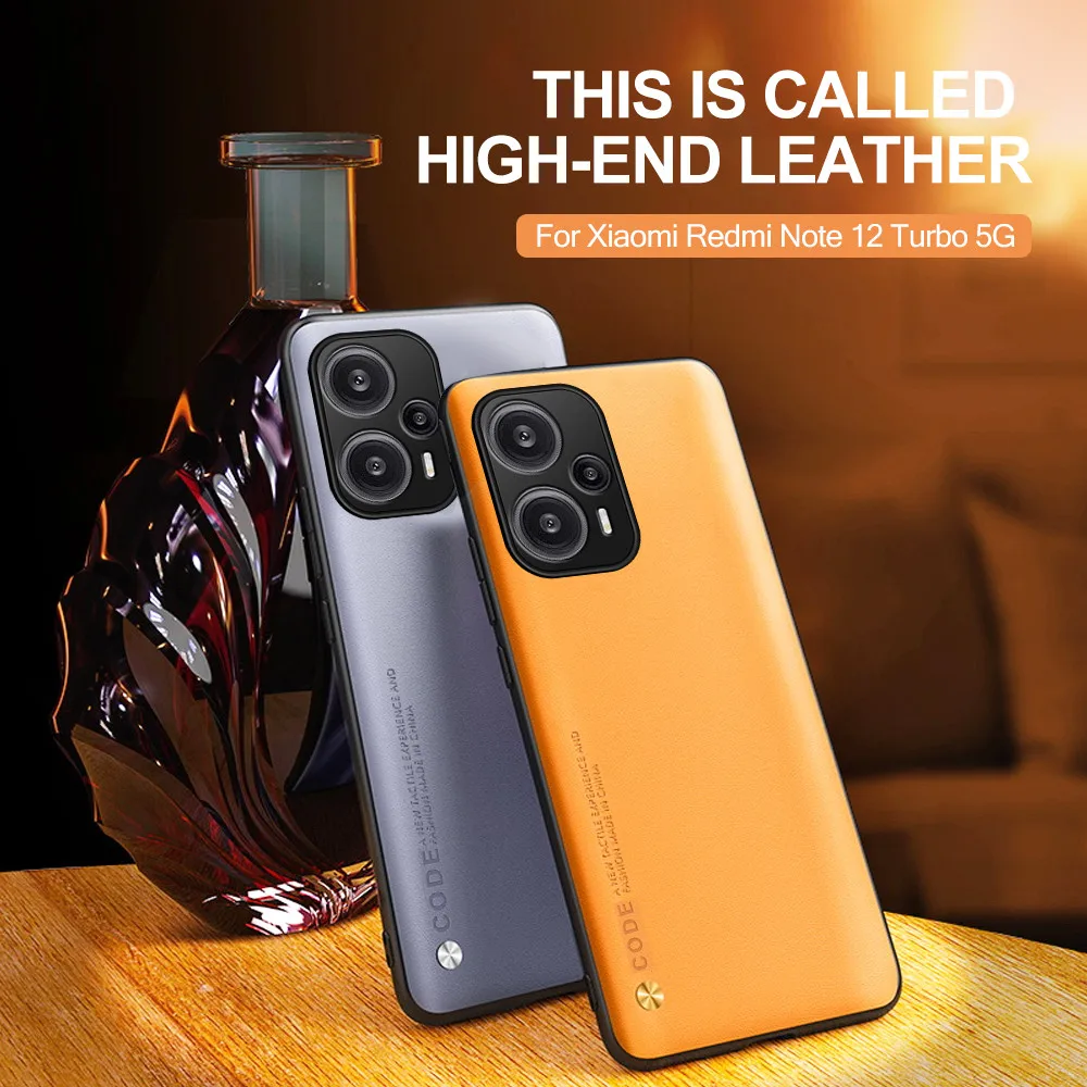 Kameraschutz-Leder-Telefonhülle für Xiaomi Redmi Note 12 Turbo Redmy Note12 Turbo 12Turbo 5G Silikonrahmen Slim Cover Fundas_voghion.com