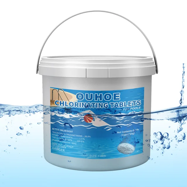 Medence Klór Stabilizált Klórozó Tabletták Élvezetesebb Úszóterület Tartós Tartás Víz Friss