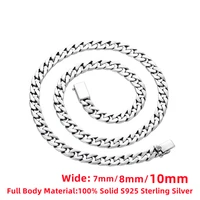Collier en argent Sterling 100% S925, 7MM 8MM 10MM, chaînes Punk en argent 925, bijoux certifiés originaux, cadeaux 2