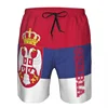 Summer 3d Print Serbia Flag Beach Shorts For Men Quick Dry Surf Board Popular Sports Swim Trunks Bathing Suits Clothes 1
