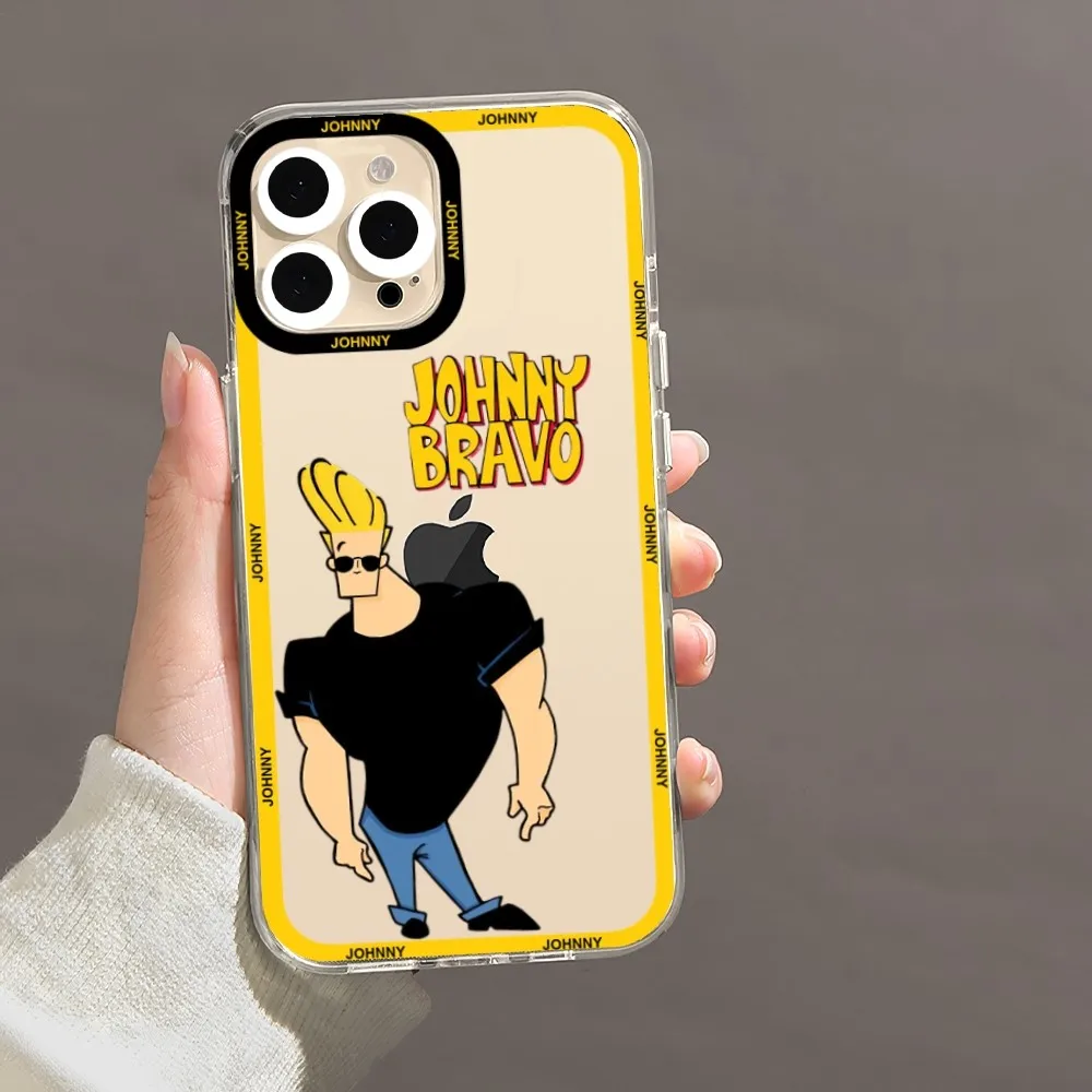 J-Johnny Bravo Cartoon Phone Case Phone Case For iPhone 11 12 Mini 13 14  15Pro Max Transparent Shell - AliExpress