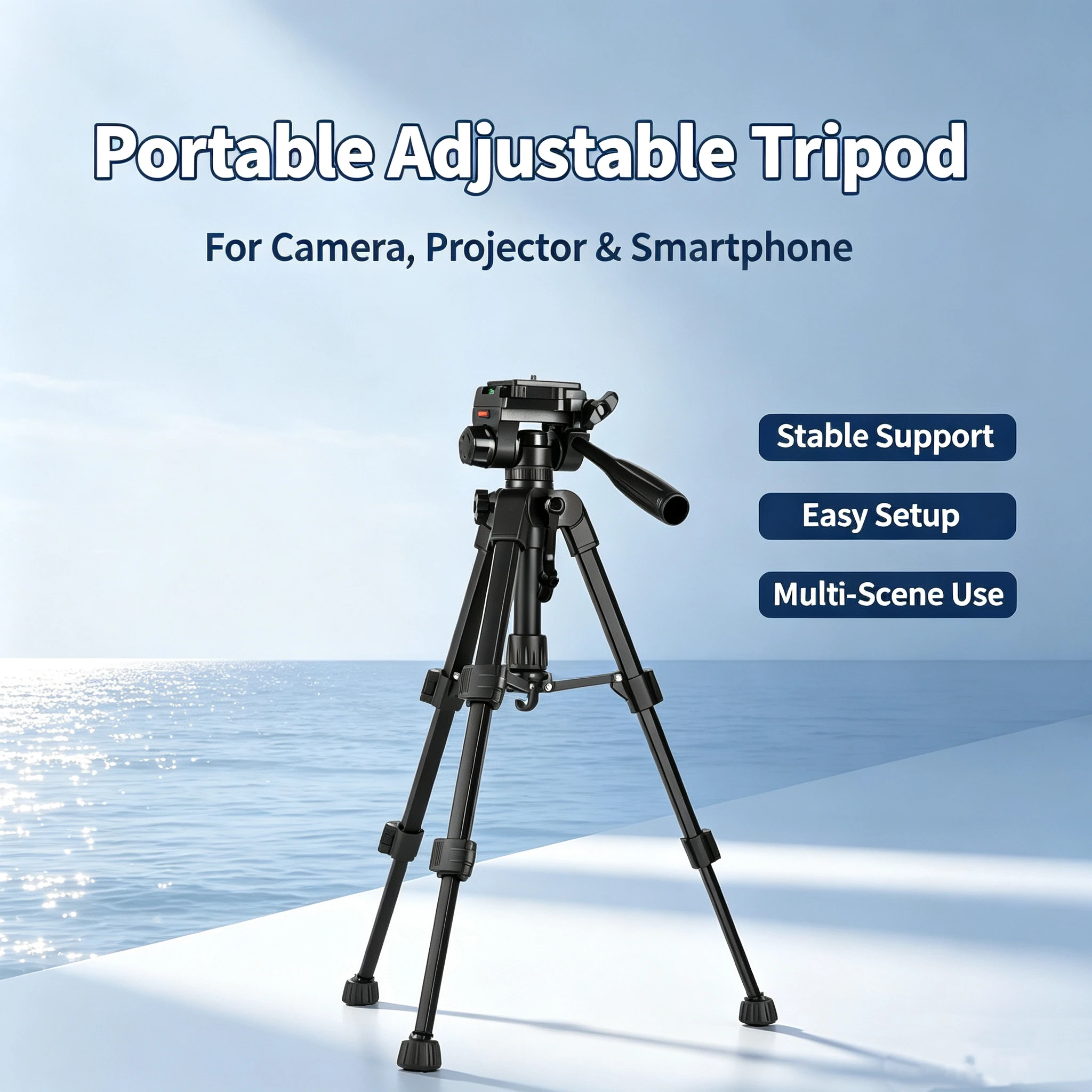 Supporto per treppiede portatile regolabile, per fotocamera D60, proiettore, smartphone, mini treppiede da tavolo per la pesca - immagine 2