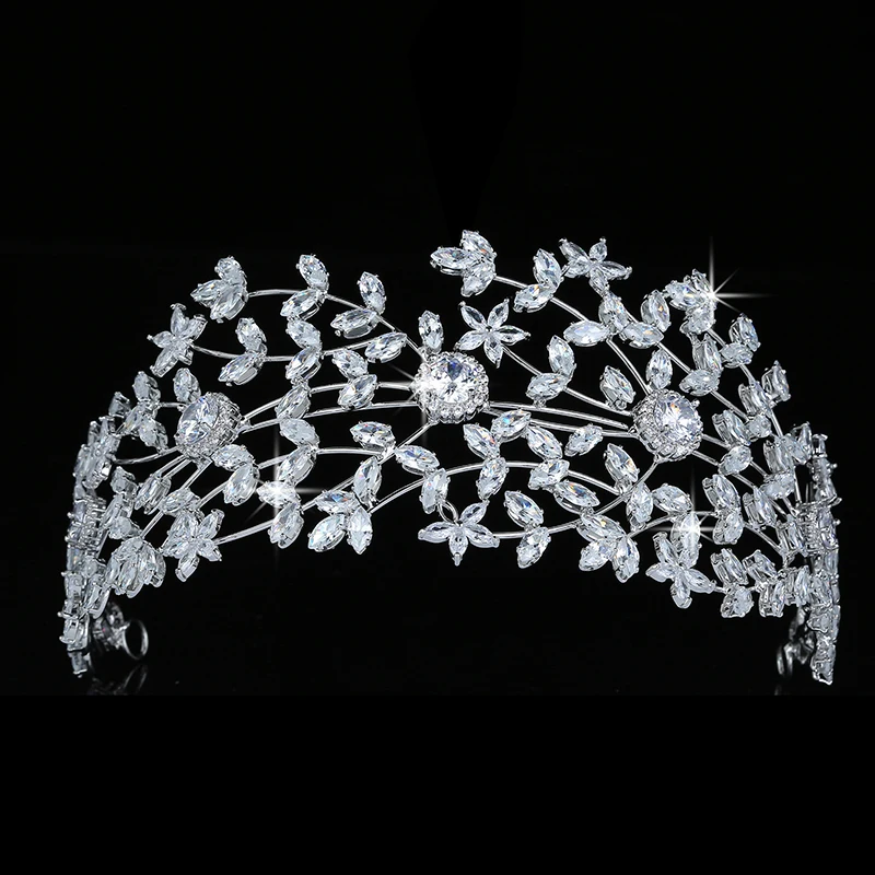 

Tiaras And Crown HADIYANA Trendy Women Wedding Bridal Hair Jewelry Party Hair Accessories Gift Zircon BC5565 Corona Princesa