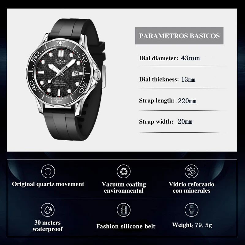 Lige Watch Quartz Wristwatches | Lige Luxury Watch