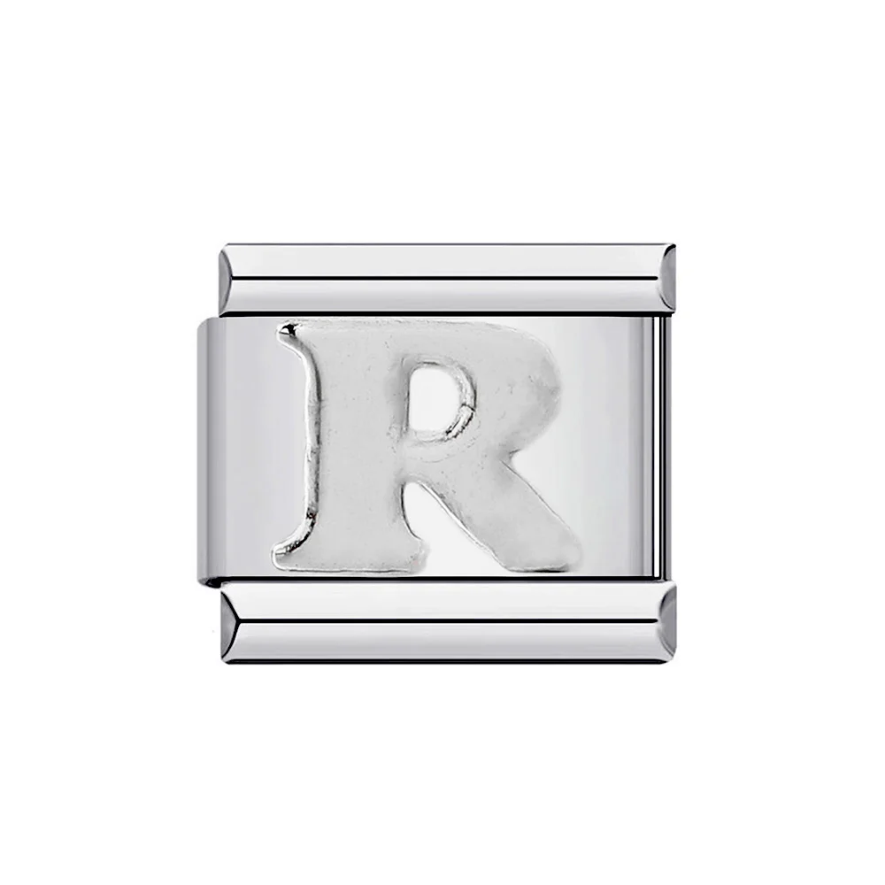 Silver 26-Letter A-Z Custom Charm Bracelet in Italian Stainless Steel
