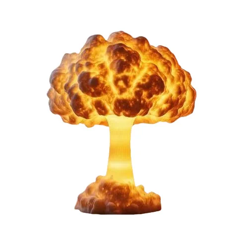 Atomic Mushroom Cloud Table Lamp Resin Ornament Decoration Battery-operated Desk Lamp Room New Year's Decorations Christmas Gift