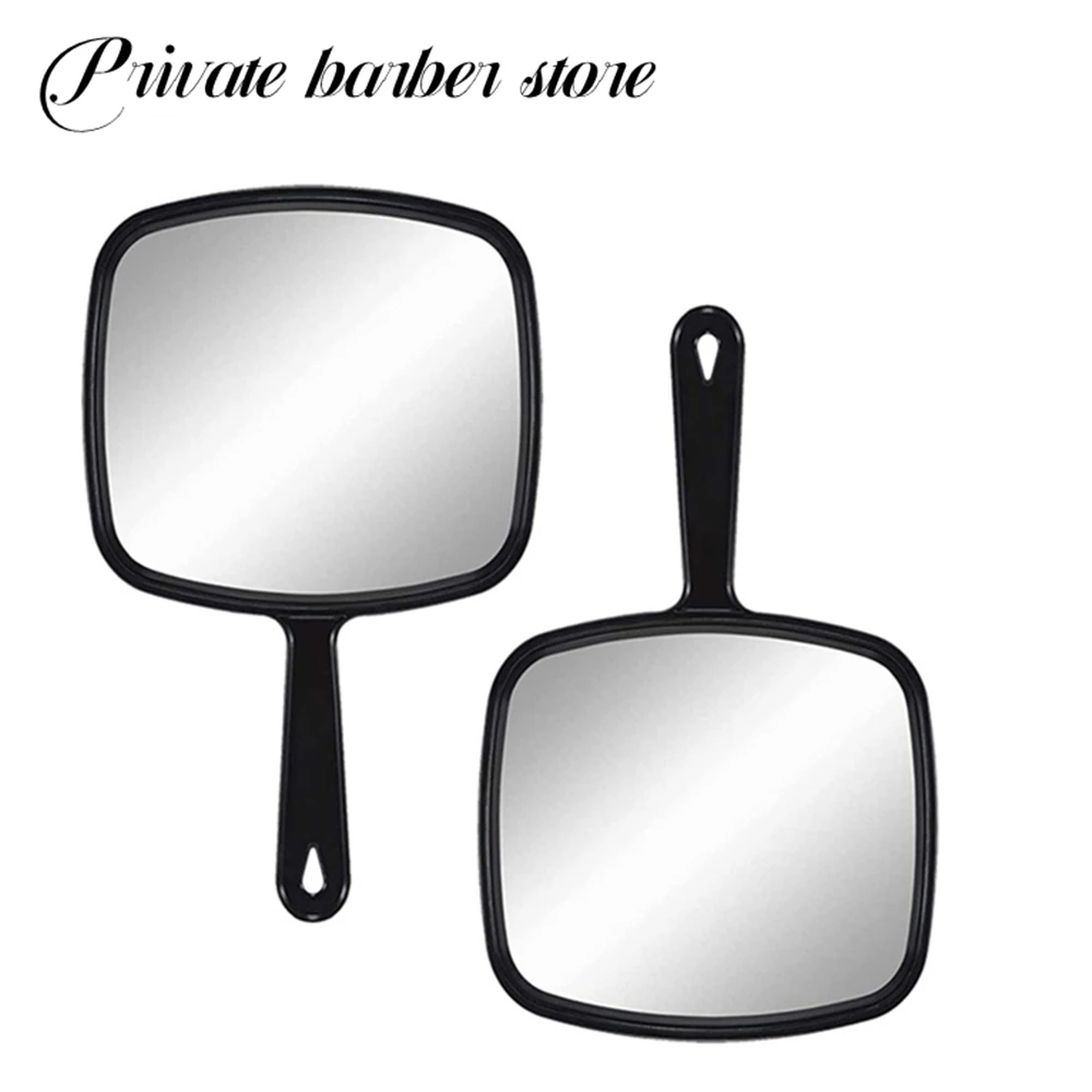 Hairdressing Large Mirror Comfortable Black Handheld Coating Mirror