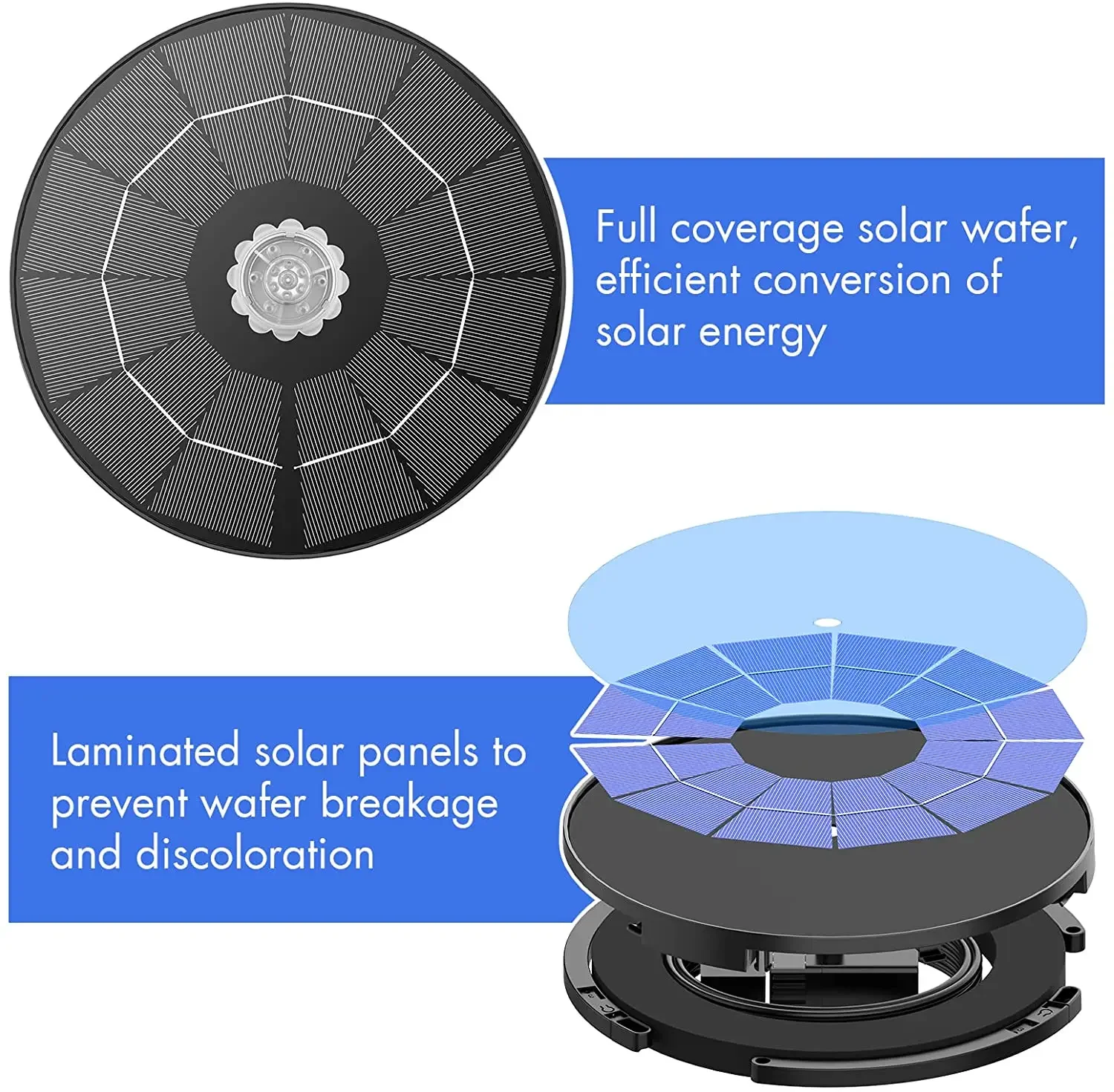 3.5W Solar Powered Water Fountain Pump with 6 Nozzles Solar Birdbath Floating for Garden, solar fountain,solar water pump