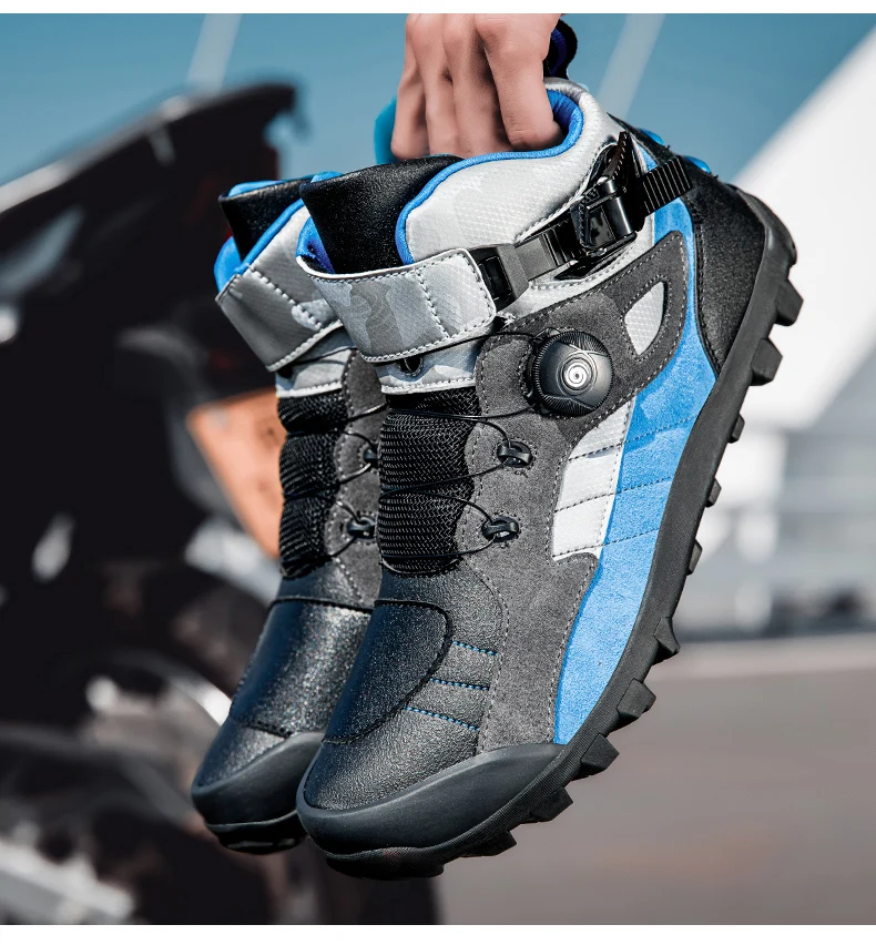 Motorcycle Shoes Men Moto Breathable Non-slip Riding Boots