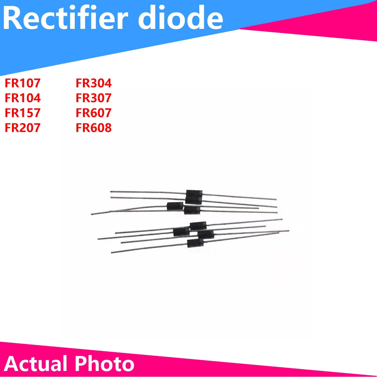 100/50/20PCS DIODE FR107 FR104 FR157 FR207 FR304 FR307 FR607 FR608 20pcs fr607 fr608 fr604 fast recovery rectifier diode 6a 400v 1000v new r 6