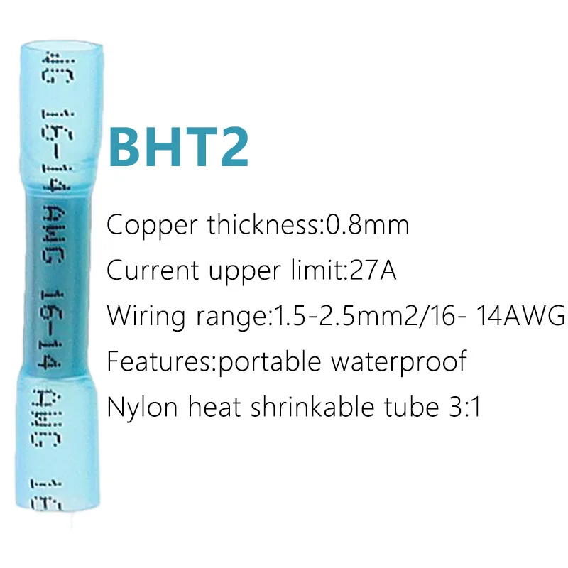 Wire Connectors Heat Shrink Butt Wire Connectors Waterproof Insulated Automobile Wire Cable Crimp Terminals AWG 26-10 0.3-6.0mm2