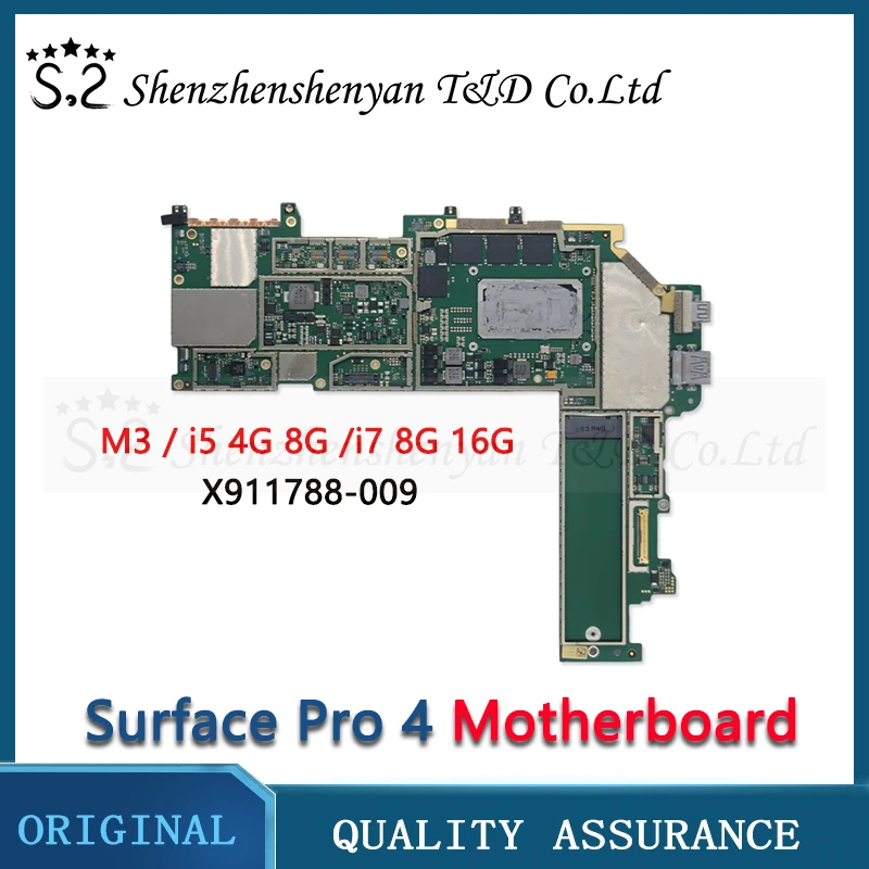 

Original Motherboard For Microsoft Surface Pro 4 1724 Tablet Computer M3 i5 4G 8G I7 8G 16G Logic Board Tested Well X911788-009
