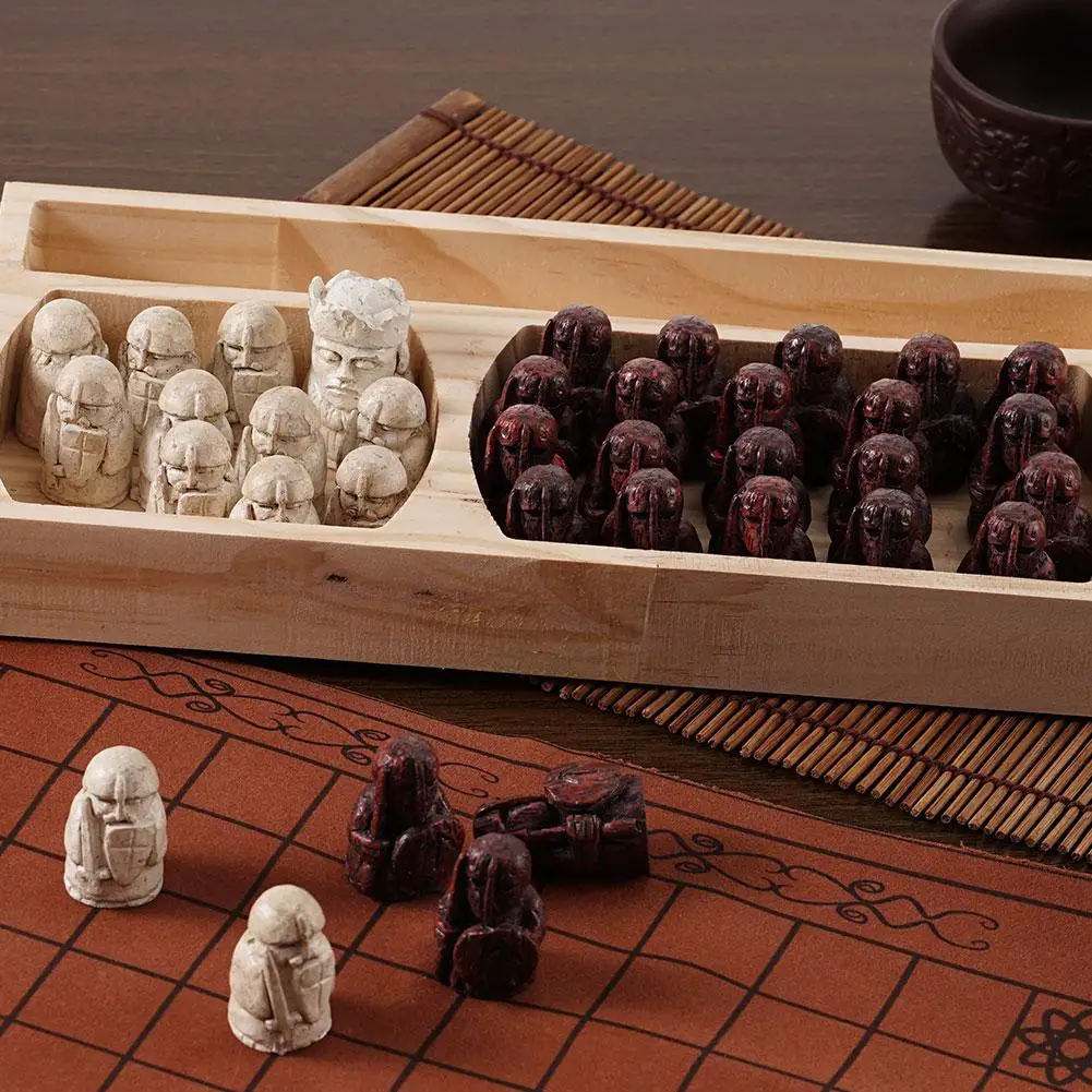 Vintage Viking Chess Set Traditional Strategy Portable Board Game Crafted For Adults Kids Classic Two Player Tabletop Trave P0U6