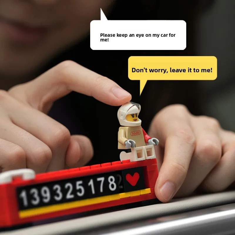 Modular Car Parking Number Plate with Concealable Phone Sign & DIY Decor Ornament