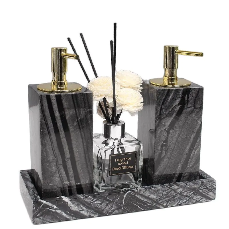 

Grey Solid Marbles Bathroom Accessories Bath Toiletries Soap Dispensers/Dishes Toothbrush Holder Gargle Cups Tray Wedding Gifts