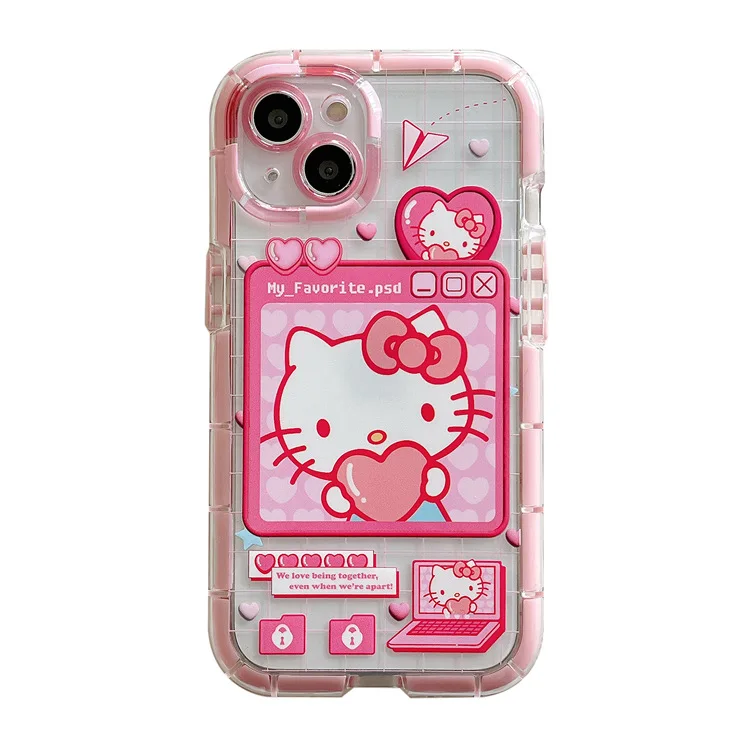 thumbnail image 1 of Hello Kitty New Phone Case For IPhone 14 13 12 11 Pro Max XS XR Cartoon Transparent Luminous Creative Pink Kawaii For Girls Y2K, 1 of 5