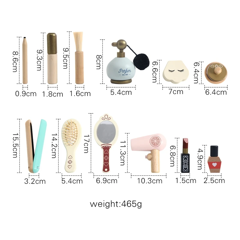 Girls Wooden Simulation Kid Makeup Set Children Montessori Education Play Cosmetic Case Gift Toys Girls Game Lipstick Beauty Bag 6